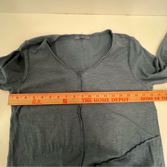 Cut Loose M Long Sleeve A-Line Blue Tunic Cotton Linen Blend Lagenlook Bohemian - Picture 8 of 9